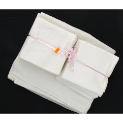 Nappe ancienne en damassé blanc et 12 se