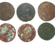 Lot de 6 monnaies de cuivre XVIIe liard