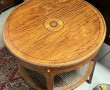 Table ronde en marqueterie, plateau d'en
