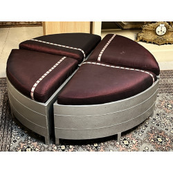 Suite de 4 poufs en métal et assises ti