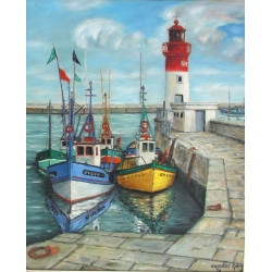 Gabriel CARADEC (1920-2004) "Phare du Gu