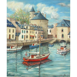Gabriel CARADEC (1920-2004) "Pont-l'Abbé