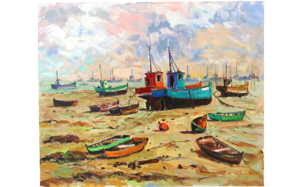 Robert Le RHUN (1936-2006) "Basse mer, L