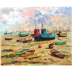 Robert Le RHUN (1936-2006) "Basse mer, L