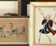 Lot de 12 petits tableaux et gravures, d