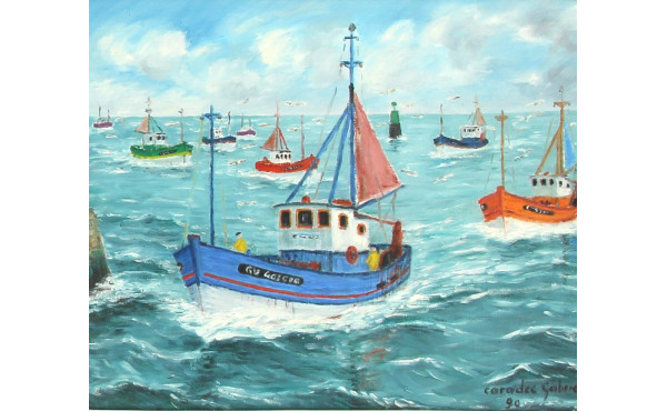 Gabriel CARADEC (1920-2004) "Retour de p
