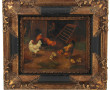 Ecole fin Xxème "Poules et poussins", hu