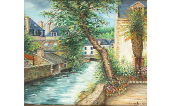 Gabriel CARADEC (1920-2004) "Lavoir à Po