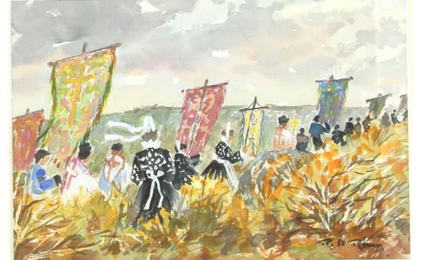 Robert Le RHUN (1936-2006) "La Troménie 