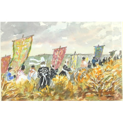 Robert Le RHUN (1936-2006) "La Troménie 