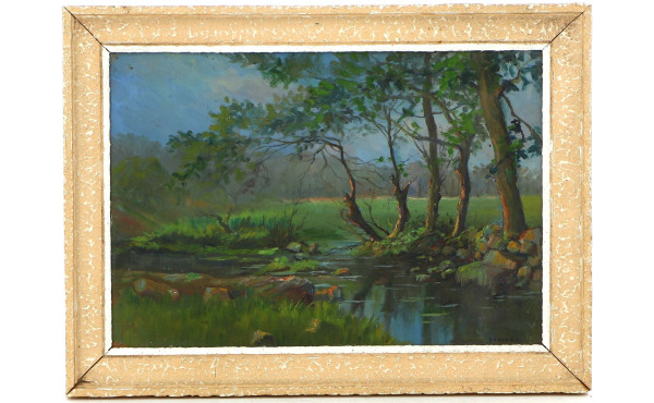 Louis CHAZAL (Xxème) "Paysage à la riviè