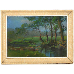 Louis CHAZAL (Xxème) "Paysage à la riviè