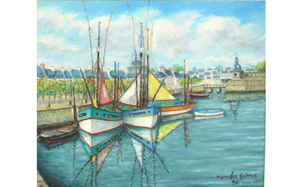 Gabriel CARADEC (1920-2004) "Concarneau,