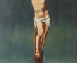 Ecole XVIIIème "Christ en croix", huile 