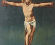 Ecole XVIIIème "Christ en croix", huile 