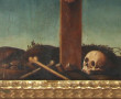 Ecole XVIIIème "Christ en croix", huile 
