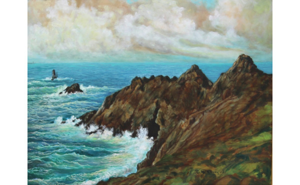 LE RHUN (Xxème) "La Pointe du Raz", huil