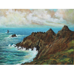 LE RHUN (Xxème) "La Pointe du Raz", huil