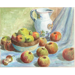 Robert Le RHUN (1936-2006) "Pommes et pi