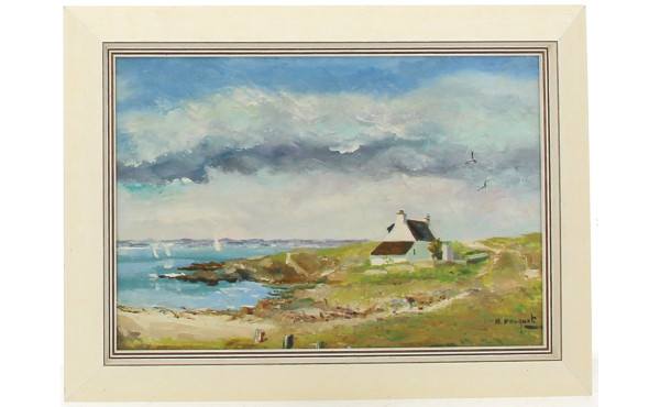 Renée FOUQUET (Xxème) "Marine à Quiberon