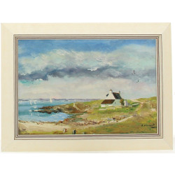 Renée FOUQUET (Xxème) "Marine à Quiberon