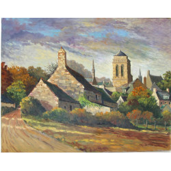 Robert Le RHUN (1936-2006) "Locronan " H