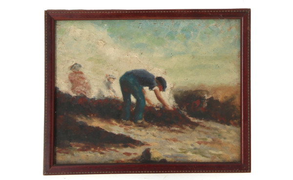 Ecole Bretonne Xxème "Brûlage de goémon"