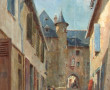 Ecole Française début Xxème "Rue de vill