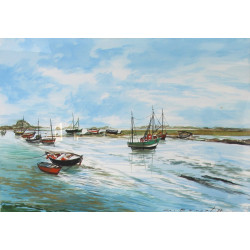 Gaston BARRET (1910-1991) "Bateaux et ba