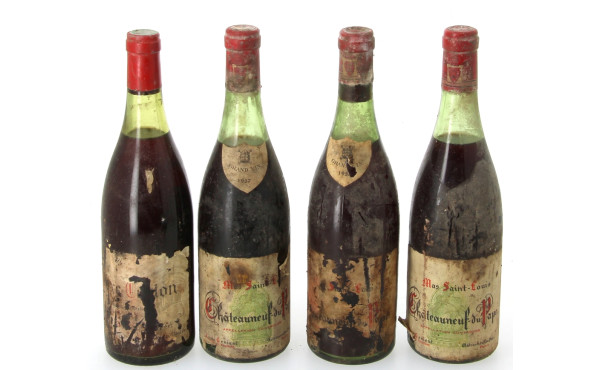 Lot de 4 bouteilles anciennes, sortie de