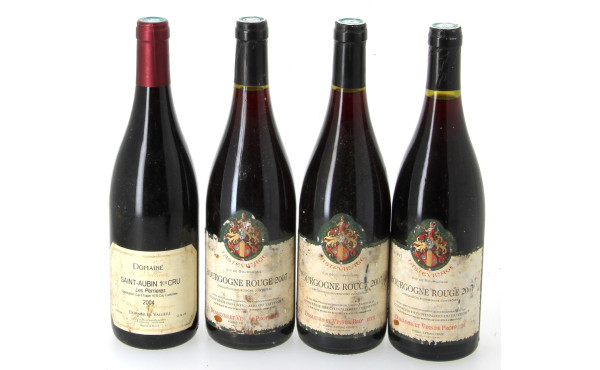 Lot de 4 bouteilles de BOURGOGNE: - 1 B
