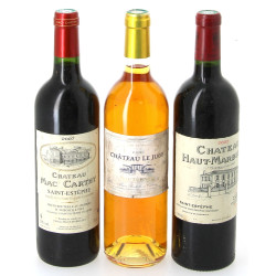 Lot de 3 bouteilles: - 2 B St ESTEPHE C