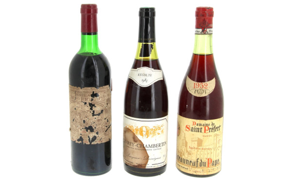 Lot de 3 bouteilles: - 1 B CHATEAUNEUF 