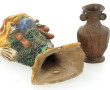 Vase d'applique en céramique polychrome 