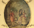 Important trumeau en bois et stuc doré, 