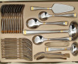 Ménagère en métal et métal doré, 70 pièc