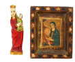 Ste Vierge, sujet en bois sculpté polych
