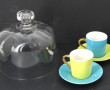 Paire de tasses à café et sous-tasses en