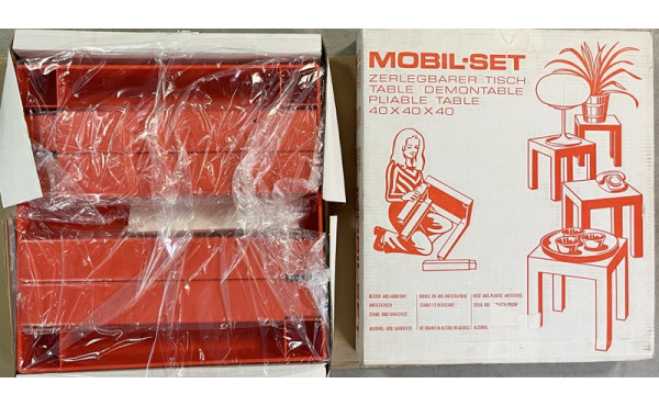 Lot de 2 tables en plastique orange SICO