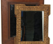 Petit miroir ancien en bois et stuc doré