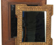 Petit miroir ancien en bois et stuc doré