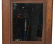 Petit miroir ancien en bois et stuc doré
