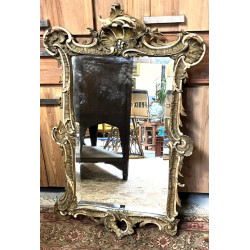 Miroir rocaille en bois et stuc (qqs pet