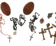Deux boîtes à chapelet anciennes en bois