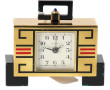 CARTIER - Pendulette en métal doré émail