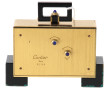 CARTIER - Pendulette en métal doré émail