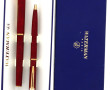 WATERMAN - Parure rouge marbré et or, bi