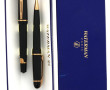 WATERMAN - Parure noir et or, roller et 