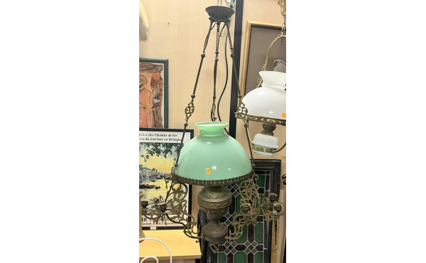 Suspension à opaline et paire d'applique