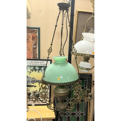 Suspension à opaline et paire d'applique